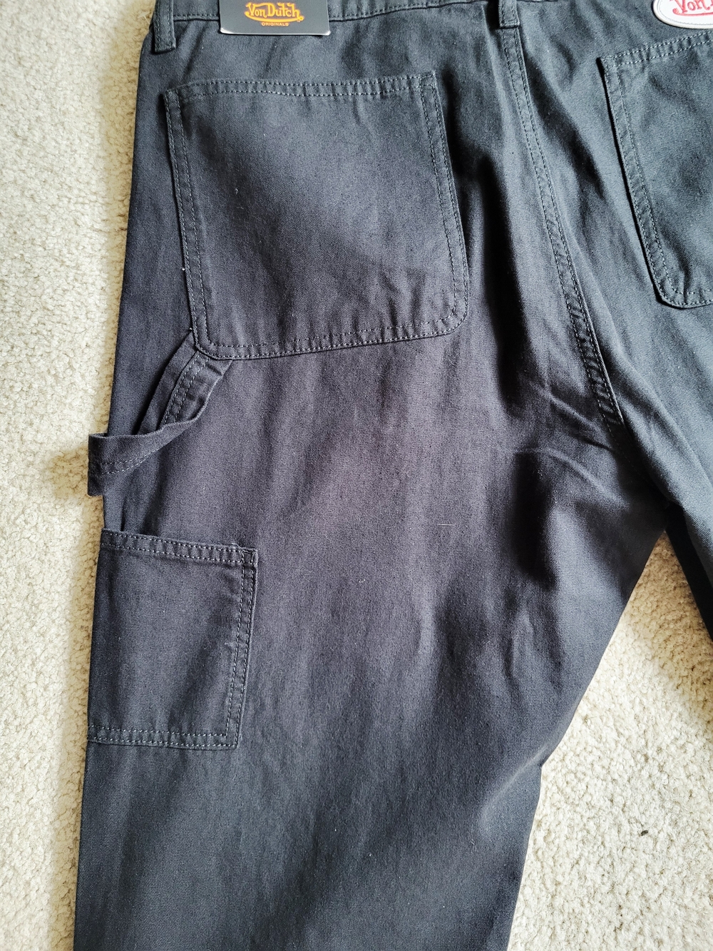 Von Dutch Jeans Men's Size 36 Double Knee Patch Graphic 100% Cotton Black Denim - Picture 13 of 14